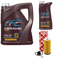 MotoröL Set Mannol 5W-30 Ceramic Plus 6 Liter + ÖLfilter FüR BMW 2Er X1 Mini