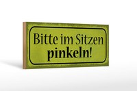 Holzschild Spruch 27X10 Cm Bitte Im Sizen Pinkeln Holz Deko Schild Wooden Sign