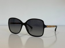 Chanel 5355 c.622/S8 Square Black Gray Gold Bijou Polarized Sunglasses 58-17-140