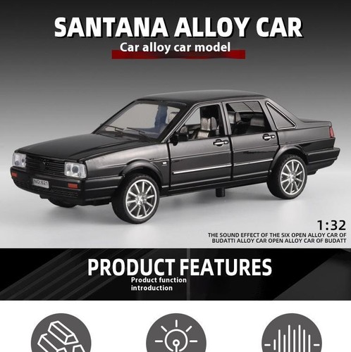 1:32 Volkswagen Santana Diecast Alloy Car Model with Sound & Light Pull Back - Picture 6 of 26