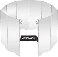 REDCAMP Folding Outdoor Stove Windscreen, 10 Plates Aluminum Camping Stove Winds