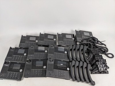 Lot 9 Mitel 6920 Rev C08 & 1 6930L C04 MiVoice IP Phone w Handsets Stands Cords