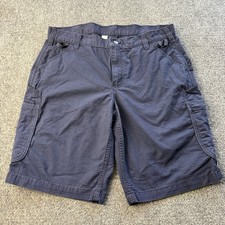 Carhartt Force Broxton Cargo Shorts Womens 12 Navy Blue Ripstop Work 36" Waist