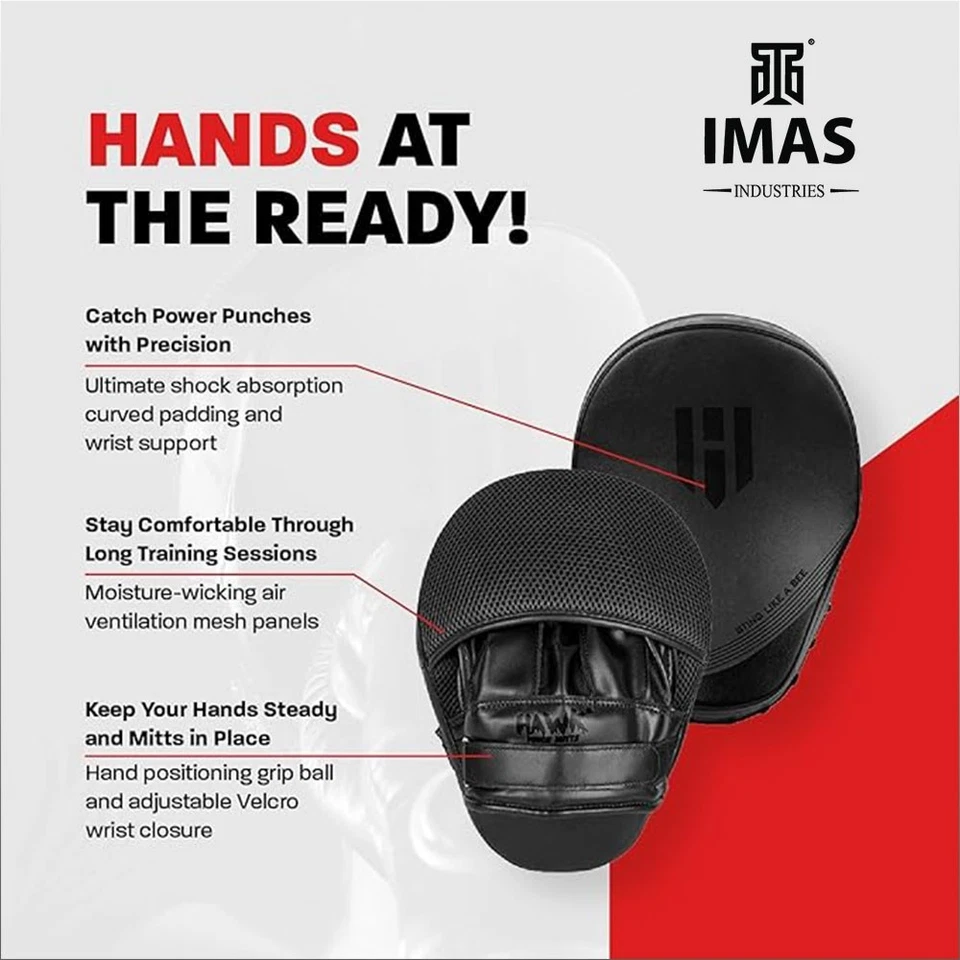 Guantes perforadores de enfoque de cuero Hawk Sports - Almohadillas curvas de boxeo MMA para Karate, Kickbo Foto 2 de 4