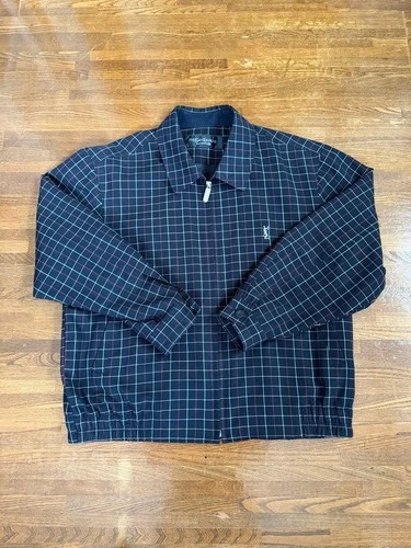 Vintage Yves Saint Laurent YSL Zip Up Plaid Check Blouson Jacket Mens Size M - product listing photo