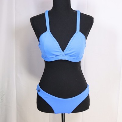 Maaji Bikini Set M Blue Womens Reversible Crochet Back Swimsuit