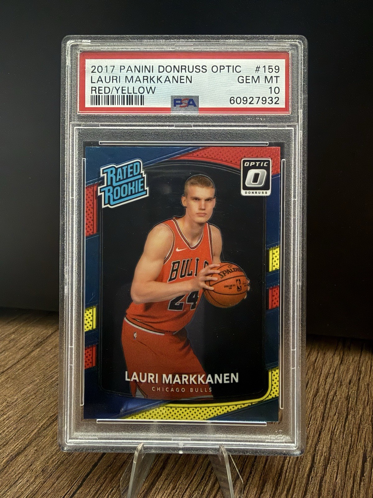 2017 Donruss Optic Red Yellow #159 Lauri Markkanen Bulls RC Rookie PSA 10