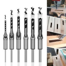 6PCS Woodworker Square Hole Drill Bits Set Chisel Drill Bits Woodworking Squa 