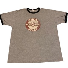 Disney Store Official Mickey Mouse Store Gray Ringer T-Shirt Size XL