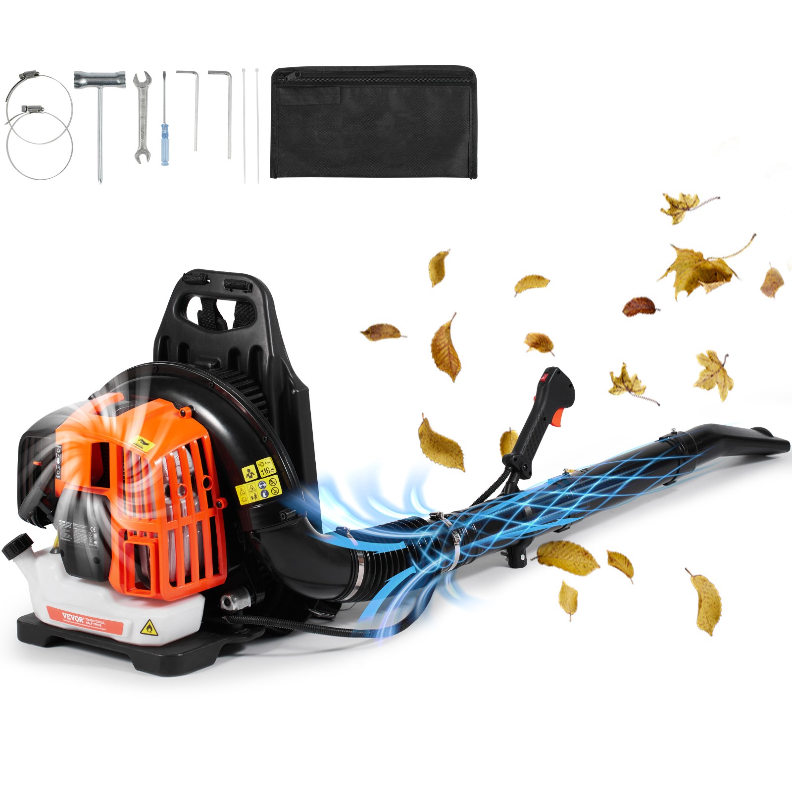 52cc 2-cycle Gas Leaf Blower 480cfm Air Volume 175mph