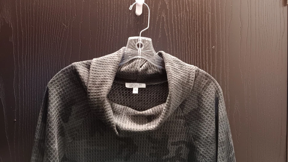 Top abstracto manga larga tejido gofre talla 2x Jillian N nuevo sin etiquetas 0908J Foto 4 de 4