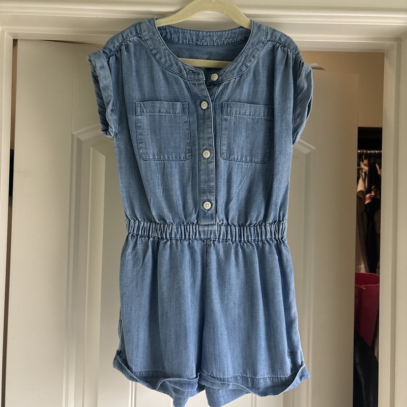 Vineyard Vines Chambray Romper Little Girl XS 5-6T