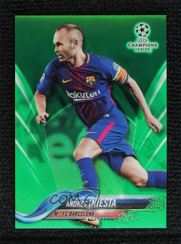 2017-18 Topps Chrome UCL Green Refractor 92/99 Andres Iniesta #94 0hg