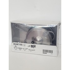 IKEA Duktig 5 Piece Toy Cookware Set Stainless Steel Kids Kitchen 001.301.67 NEW