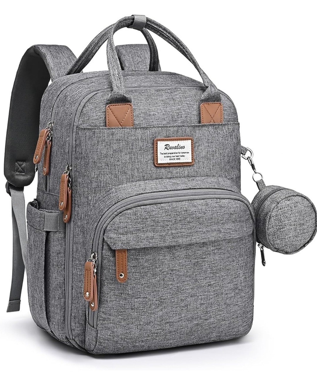 RUVALINO Diaper Bag Backpack-Multifunction Travel Baby Diaper Bag with Changing-image