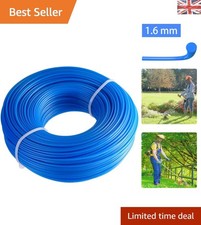 Efficient 1.6mm x 100m Strimmer Line for Electric Garden Trimmers - Nylon Blue 0.16 per metre