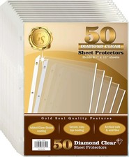 GOLD SEAL 50 Count Diamond Clear Sheet Protectors, Anti Letter Size,