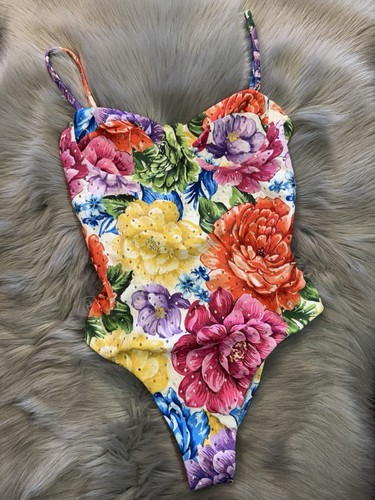 Farm Rio Rainbow Chita One Piece Swimsuit Multicolor Floral Print Cutout Small - Picture 8 of 16