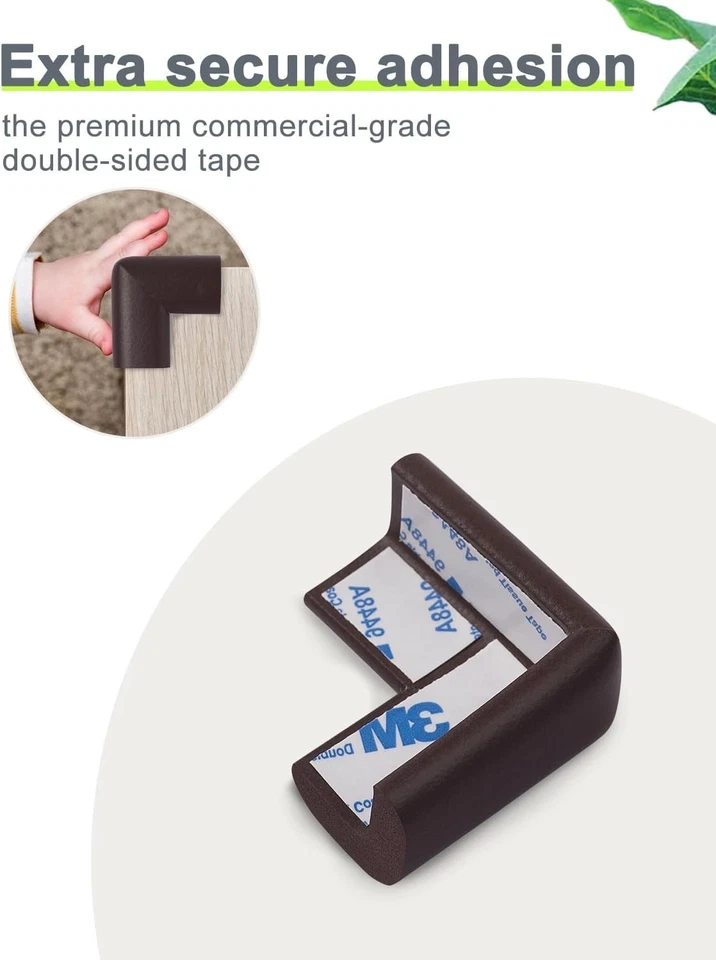 Protectores de esquina de espuma a prueba de bebés protectores de muebles ignífugos café Foto 3 de 4