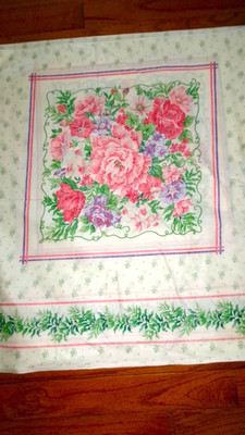 2 VTG CRANSTON SHADES OF PINK FLOWERS COTTON CUT AND SEW PILLOW PANELS EA 17X22
