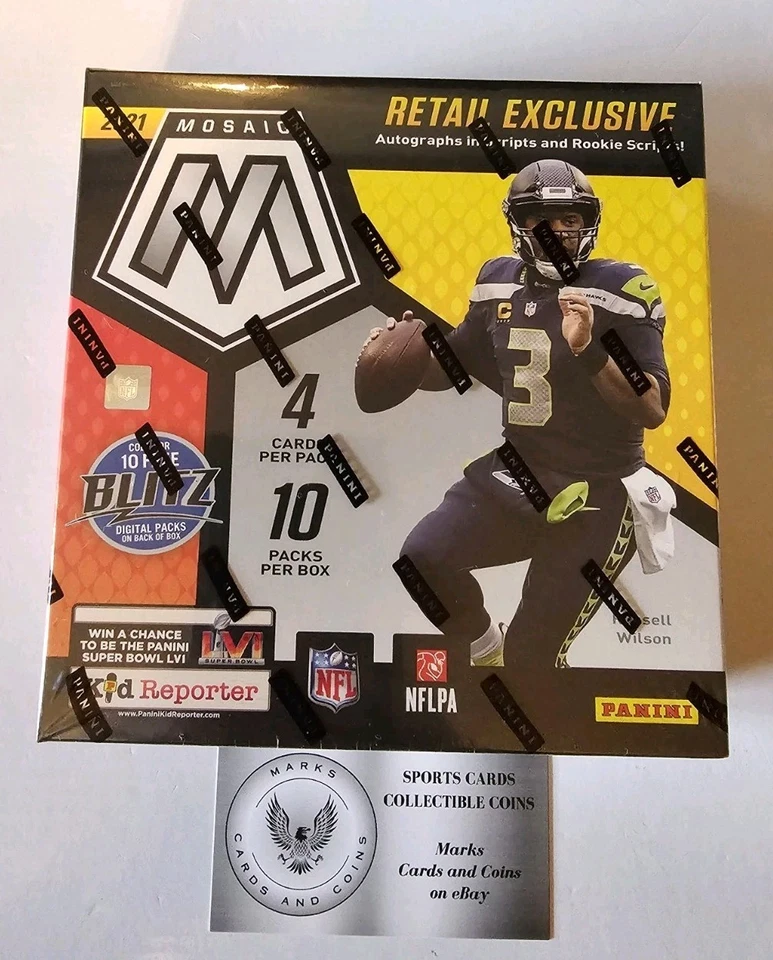 2021 Panini Mosaic Football 3 Mega Box Lot - Camo Red - Image 2 of 4