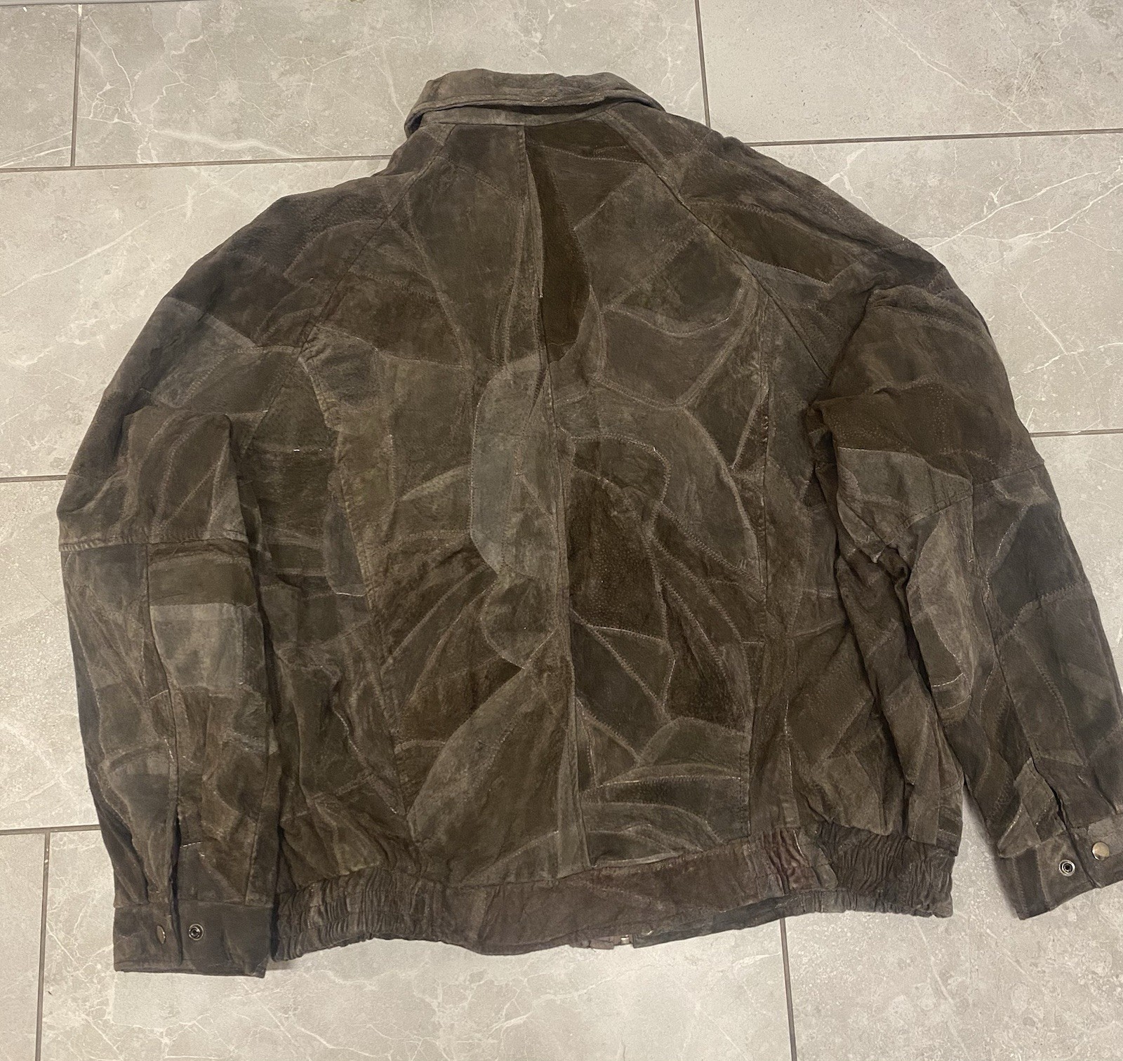 LeatherWorks 3X Brown Suede Patchwork Bomber Jack… - image 5