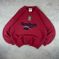 VTG Reebok x Aston Villa 1997/98 Rare Burgundy Red Heavyweight Large Sweatshirt