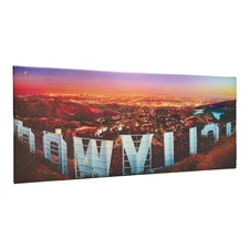 POSTER Hollywood Sign in Los Angeles The Back Side Framed Canvas Type 7" x 15"