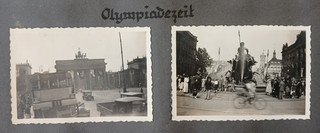 Original Fotoalbum Seite „Olympia Zeit“ 1936 – 8 private Amateurfotos – Berlin