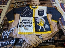 Vintage Eagle's Eye Morton Salt Girl Hand Knit Cardigan Sweater Size Large Vtg