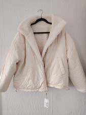Pimkie Reversible Beige Borg Jacket Size XL U...