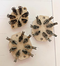 THREE Ceramic 7 Pin Tube Sockets