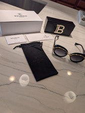BALMAIN New Sunglasses Gold Black Grey BRIGIT...