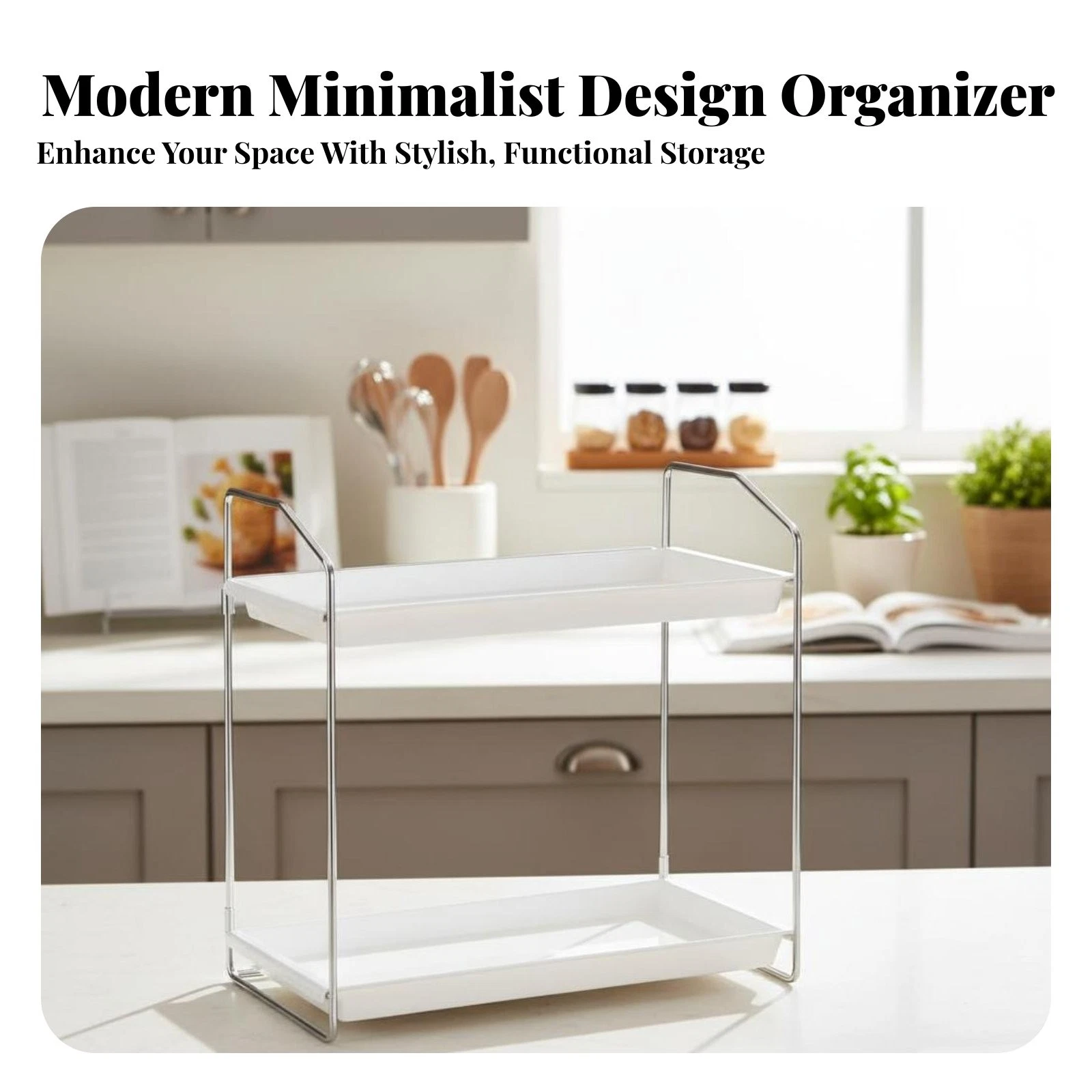 Countertop Seasoning Organizer Multi-Functional 2-Tier Seasoning Rack