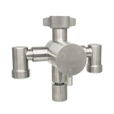 Stainless Steel Outdoor Faucet with Dual Hose Adapter Extra Tap for Watering