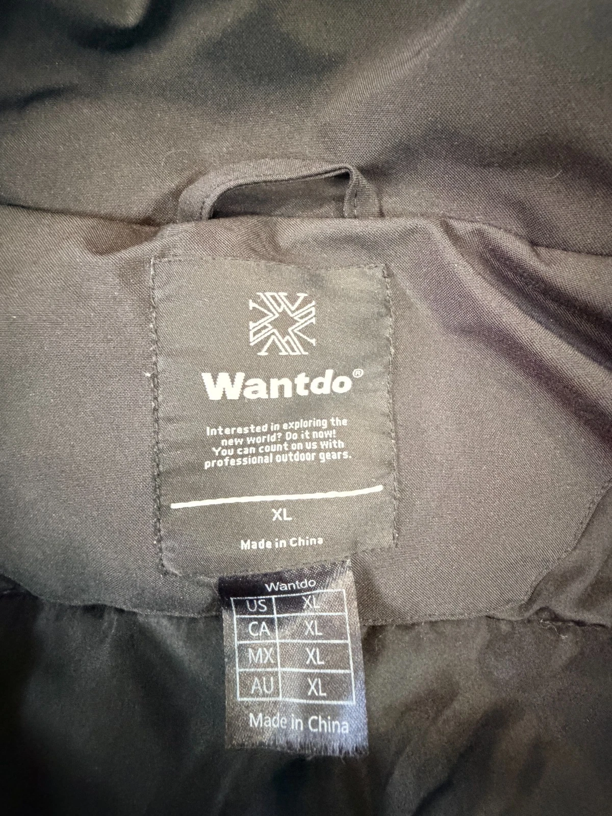 WantDo XL Men's Black Parka Jacket (no hood) - product detail image 3