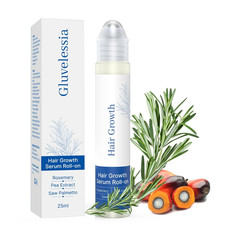 Gluvelessia Hair Growth Serum Roll On with Rosemary  Helps Support Thicker, Fulle