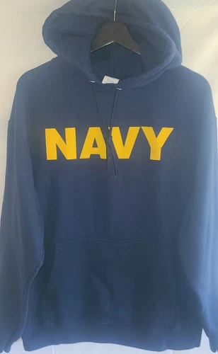 VETEMENTS Joes USA Athletic Apparel maglione uomo grande logo NAVY felpa con cappuccio manica lunga blu