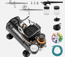 Airbrush Kit Dual Action Airbrush Compressor with 3 Airbrushes
