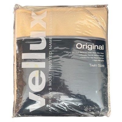 Ivory Original Vellux Blanket Twin 66x90 Soft Warm Year Round NEW - A1283
