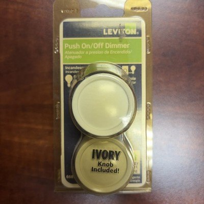 Leviton 6681 Push On/Off Dimmer 600W Incandescent Ivory/White single pole