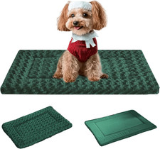 Reversible Dog Crate Mat, Soft Dual-Sided Bed Pad, Machine Washable, Green