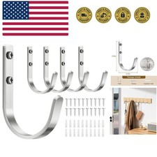 Aluminum Wall Hooks for Hanging Towel/Coat - 22LB Screw in Metal Hanger Wall ...