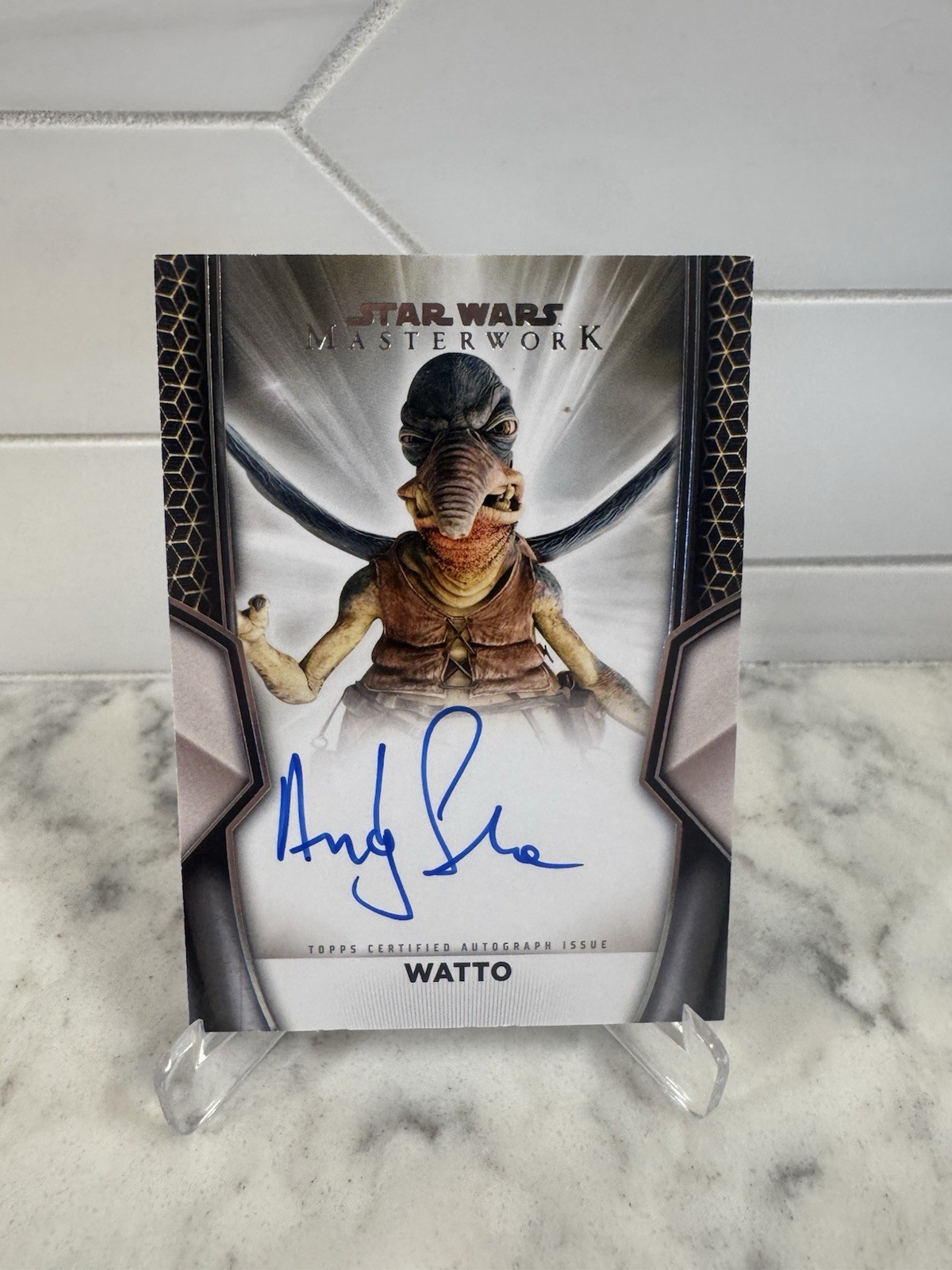 Topps 2017 Star Wars Masterwork Watto On Card Auto Andy Secombe A-W