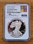 2020 W First Day Of Issue - Silver Eagle PF70 UC Mercanti Signed Reagan Label