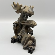 Vintage Big Sky Carvers MOUNTAIN MOOSES Figurine Moose Couple 1996