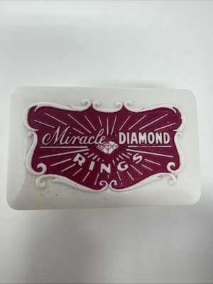 Vintage Celluloid Rectangle Ring Presentation Box Miracle Diamond White Red NYC