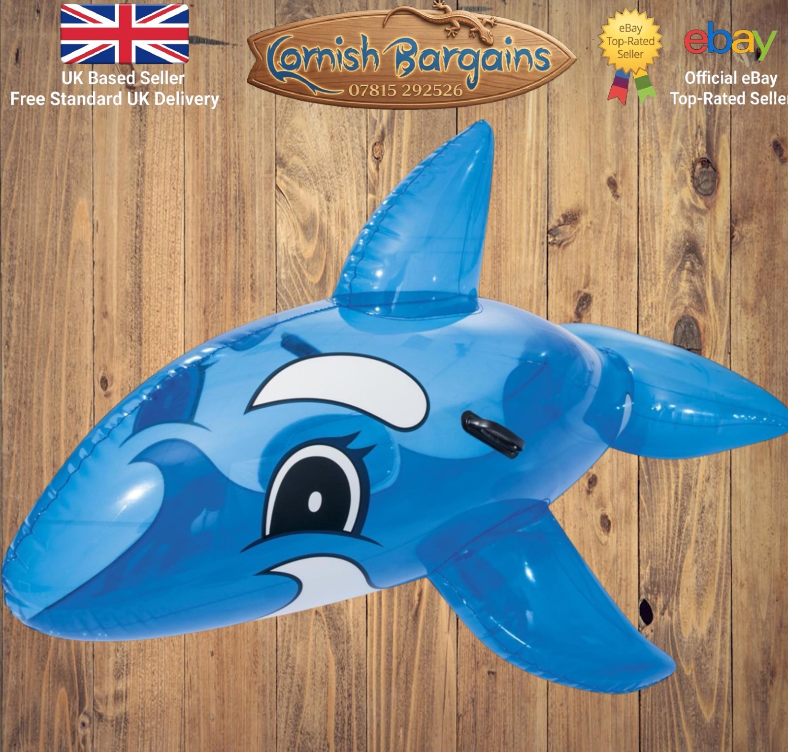 Bestway Blue Whale Pool Float, Kids Inflatable Ride-On with 1.57m x 94cm