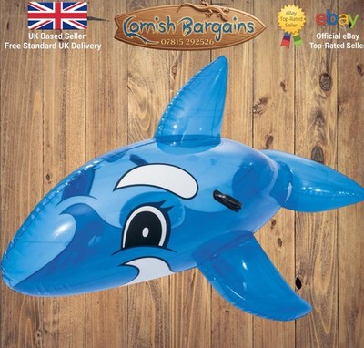 Bestway Blue Whale Pool Float, Kinder aufblasbarer Ride-On mit 1,57m x 94cm
