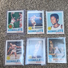 Topps NBA Card Lot 6 1977-78 Washington Bullets Hayes Unseld Dandridge Chenier